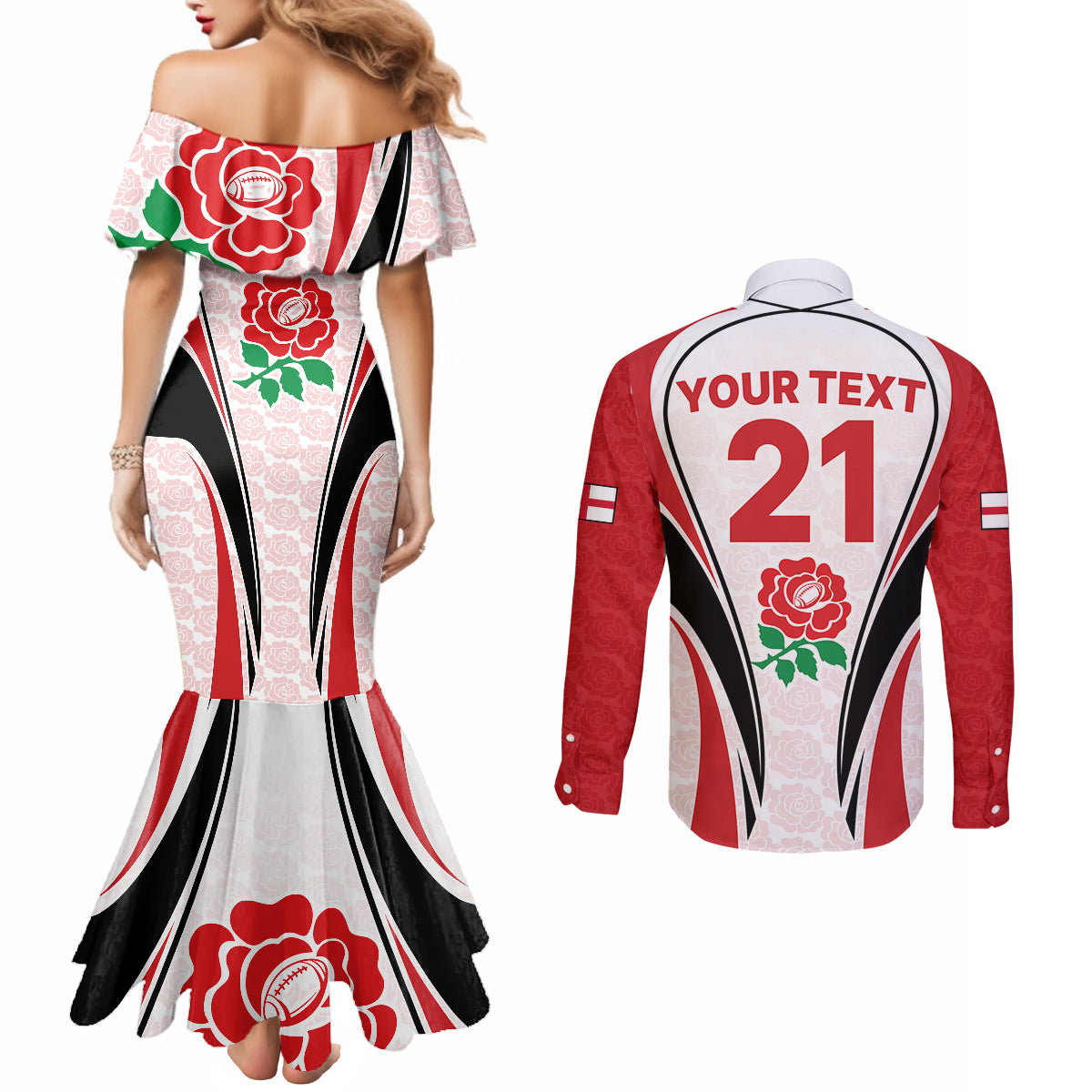 custom-england-rugby-couples-matching-mermaid-dress-and-long-sleeve-button-shirts-come-on-red-rose-word-cup-2023