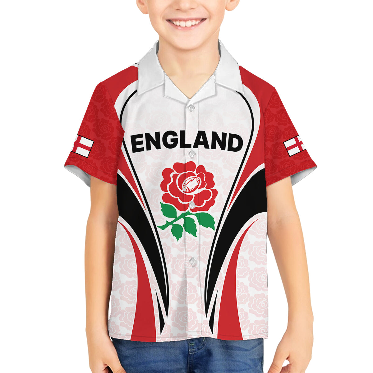 Custom England Rugby Family Matching Summer Maxi Dress and Hawaiian Shirt Come On Red Rose Word Cup 2023 - Wonder Print Shop