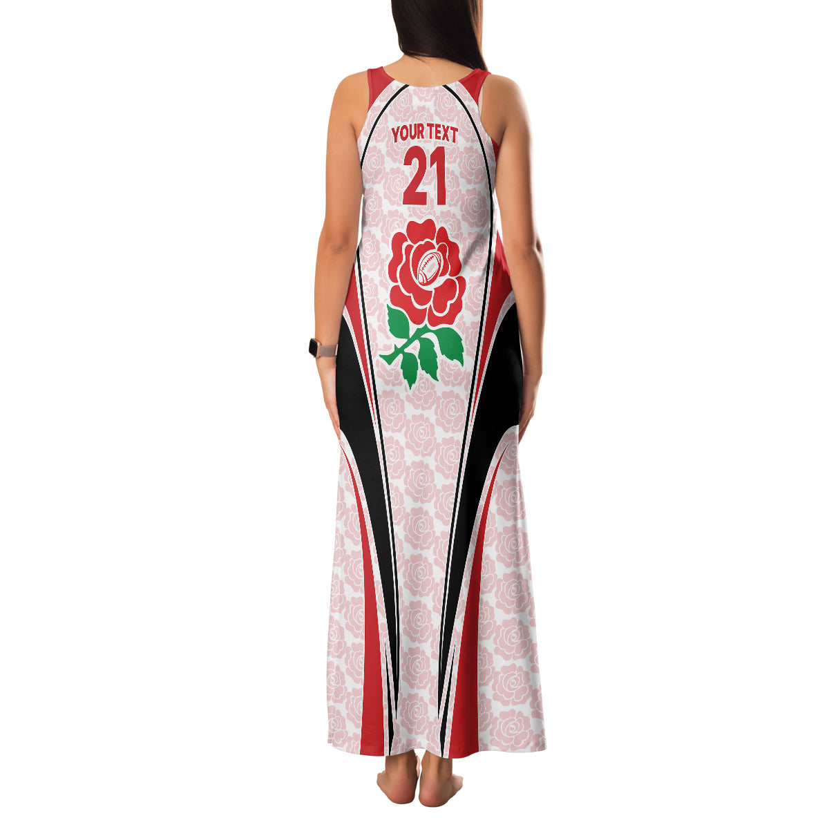 Custom England Rugby Family Matching Tank Maxi Dress and Hawaiian Shirt Come On Red Rose Word Cup 2023 - Wonder Print Shop