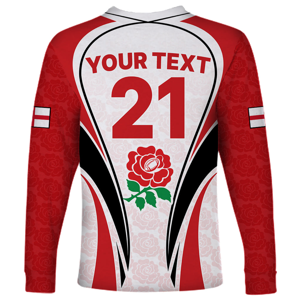 Custom England Rugby Long Sleeve Shirt Come On Red Rose Word Cup 2023 - Wonder Print Shop