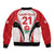 Custom England Rugby Sleeve Zip Bomber Jacket Come On Red Rose Word Cup 2023 - Wonder Print Shop