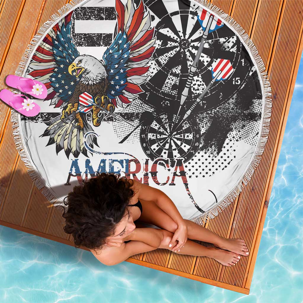 USA Darts Beach Blanket American Bald Eagle with Grunge Style LT9 - Wonder Print Shop