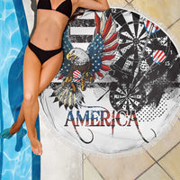 USA Darts Beach Blanket American Bald Eagle with Grunge Style LT9 - Wonder Print Shop