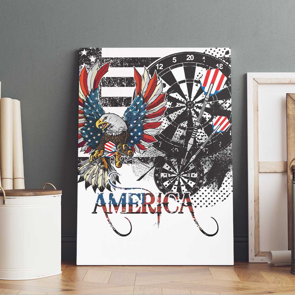 USA Darts Canvas Wall Art American Bald Eagle with Grunge Style LT9 - Wonder Print Shop