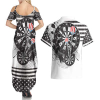 USA Darts Couples Matching Summer Maxi Dress and Hawaiian Shirt American Bald Eagle with Grunge Style LT9 - Wonder Print Shop