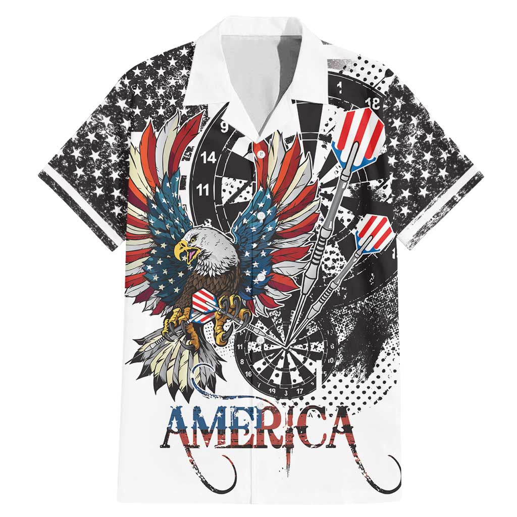 USA Darts Family Matching Mermaid Dress and Hawaiian Shirt American Bald Eagle with Grunge Style LT9 - Wonder Print Shop