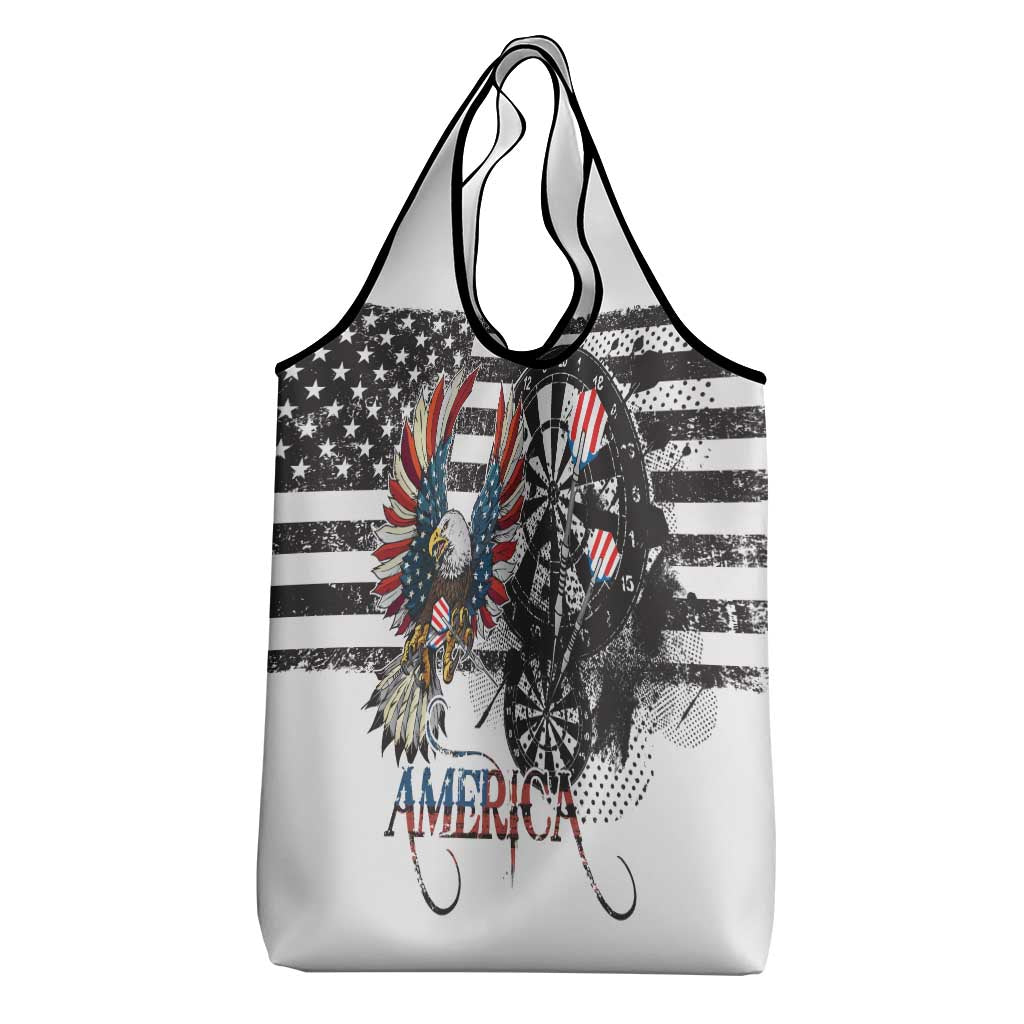 USA Darts Grocery Bag American Bald Eagle with Grunge Style