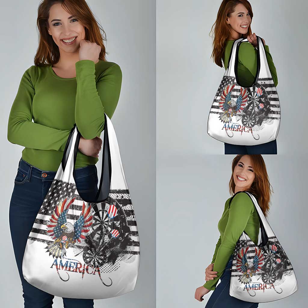 USA Darts Grocery Bag American Bald Eagle with Grunge Style
