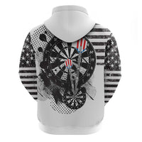 USA Darts Hoodie American Bald Eagle with Grunge Style - Wonder Print Shop