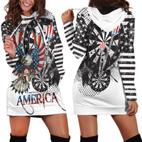 USA Darts Hoodie Dress American Bald Eagle with Grunge Style - Wonder Print Shop