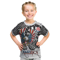 USA Darts Kid T Shirt American Bald Eagle with Grunge Style - Wonder Print Shop