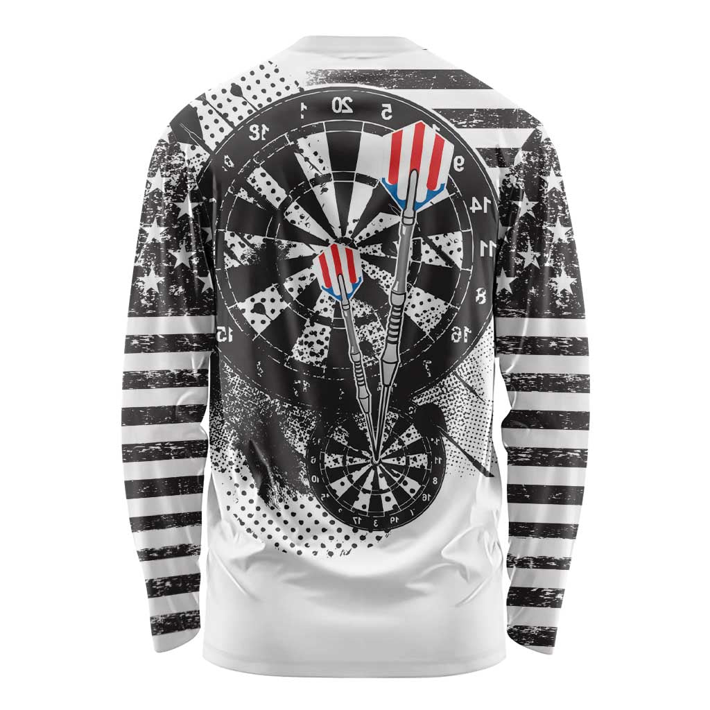 USA Darts Long Sleeve Shirt American Bald Eagle with Grunge Style - Wonder Print Shop