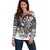 USA Darts Off Shoulder Sweater American Bald Eagle with Grunge Style - Wonder Print Shop