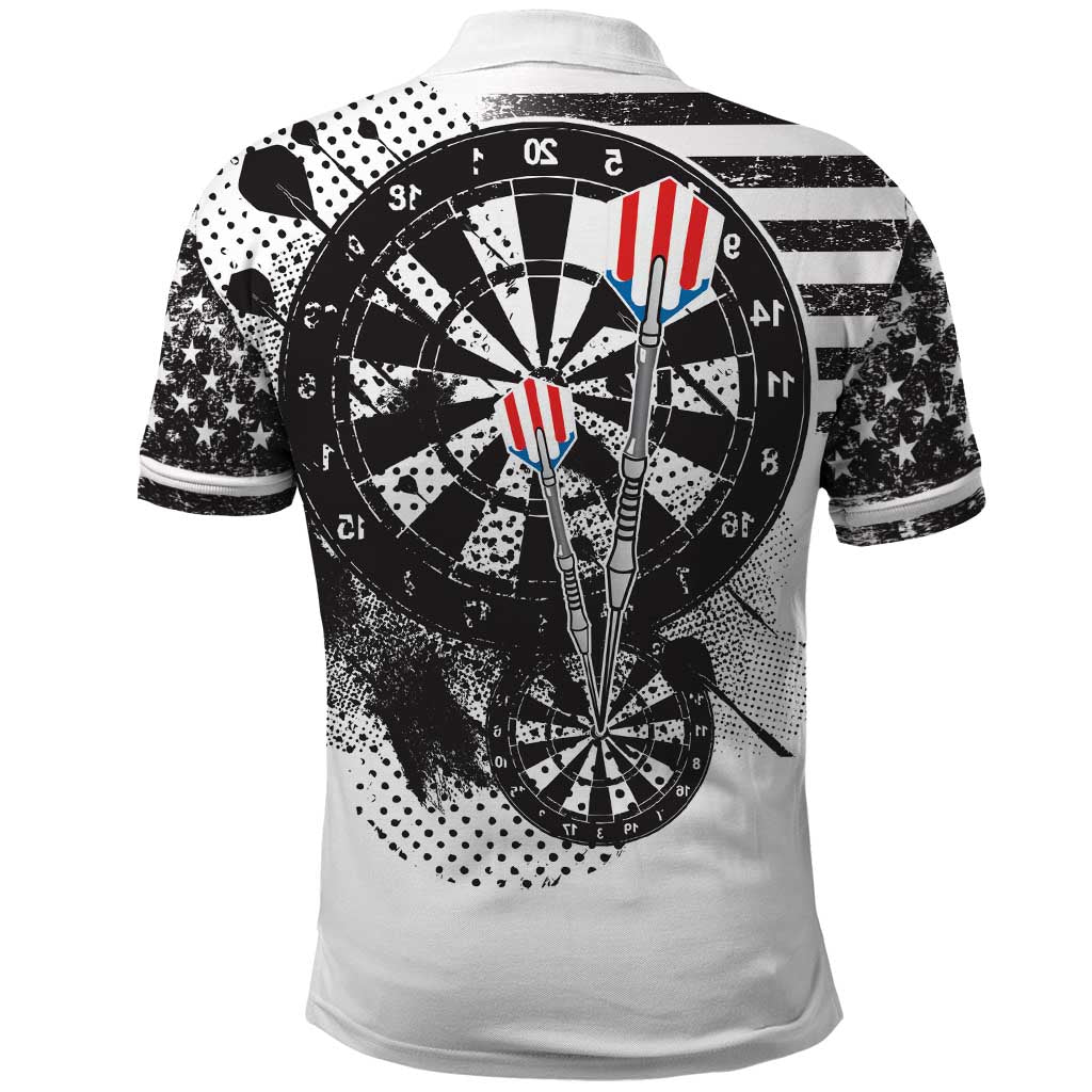 USA Darts Polo Shirt American Bald Eagle with Grunge Style - Wonder Print Shop