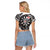 USA Darts Raglan Cropped T Shirt American Bald Eagle with Grunge Style - Wonder Print Shop