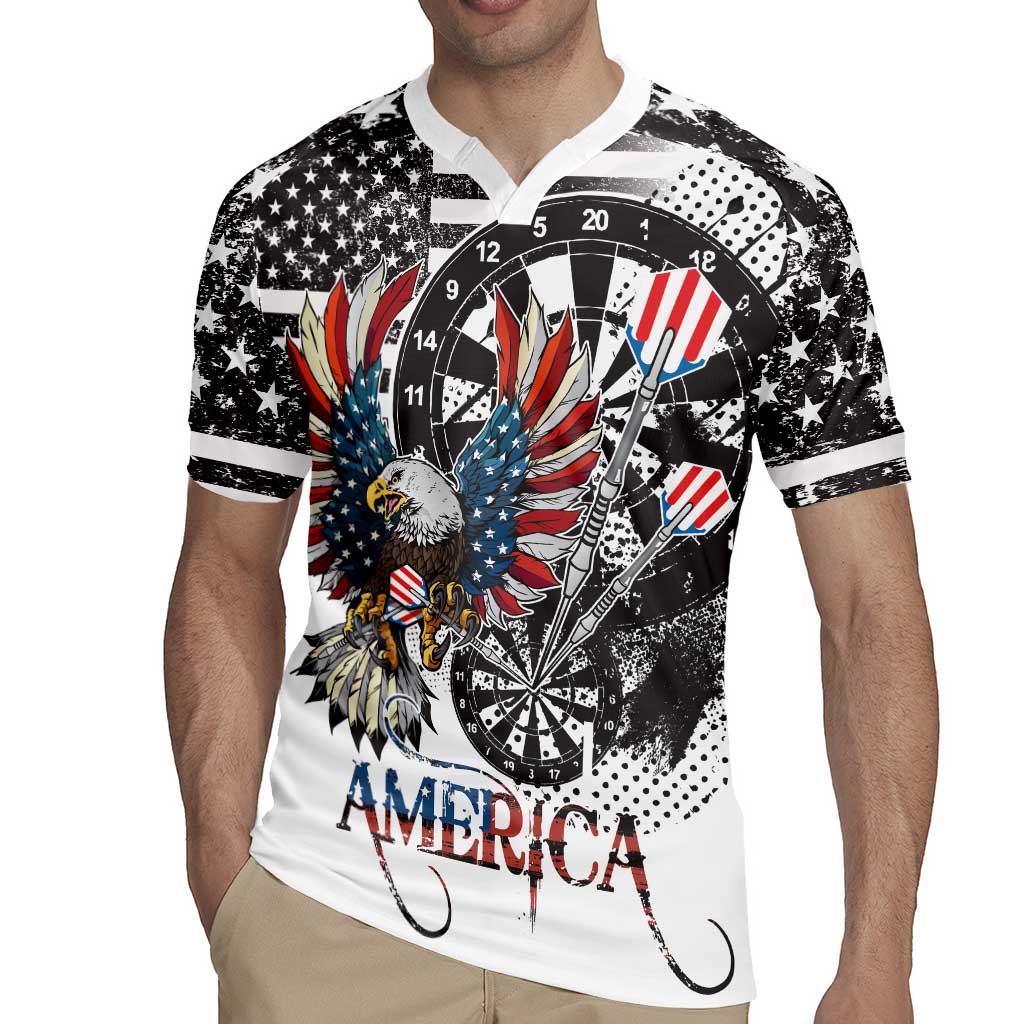 USA Darts Rugby Jersey American Bald Eagle with Grunge Style - Wonder Print Shop