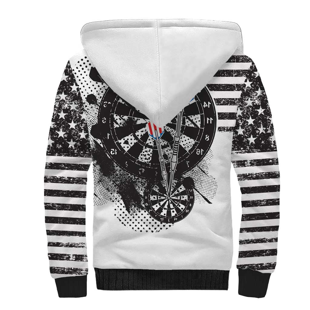 USA Darts Sherpa Hoodie American Bald Eagle with Grunge Style - Wonder Print Shop