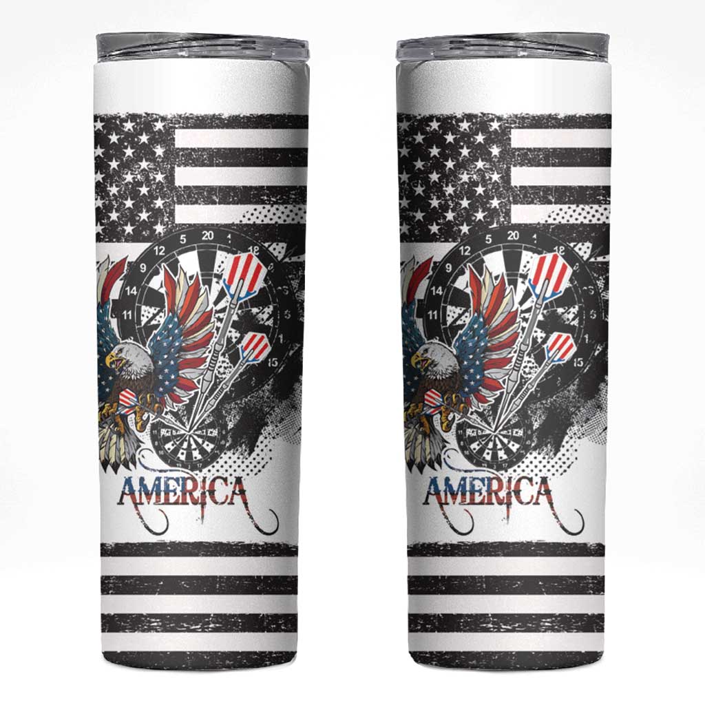USA Darts Skinny Tumbler American Bald Eagle with Grunge Style - Wonder Print Shop