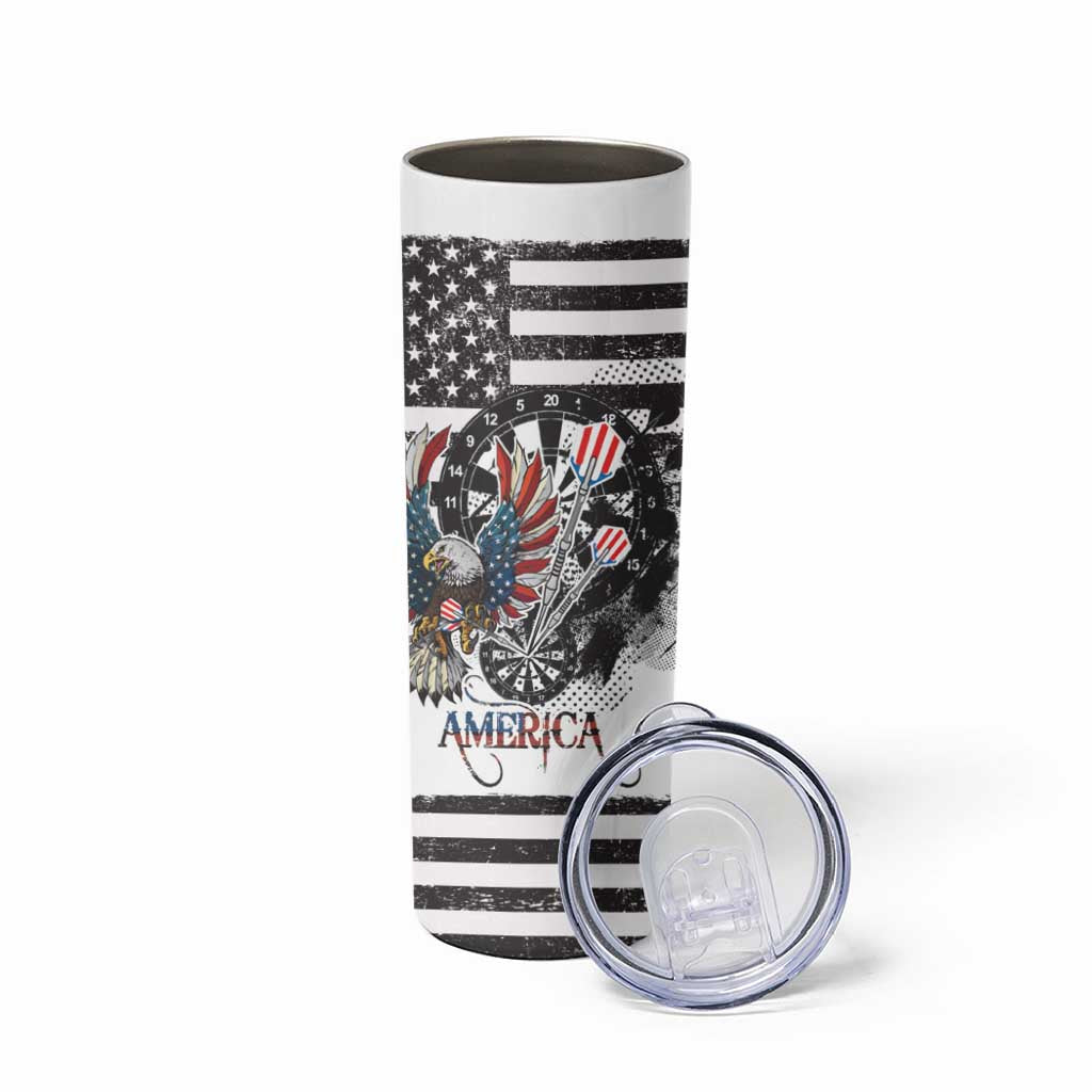 USA Darts Skinny Tumbler American Bald Eagle with Grunge Style - Wonder Print Shop