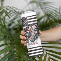 USA Darts Skinny Tumbler American Bald Eagle with Grunge Style - Wonder Print Shop