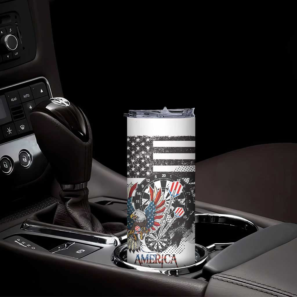 USA Darts Skinny Tumbler American Bald Eagle with Grunge Style - Wonder Print Shop