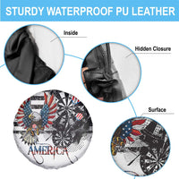 USA Darts Spare Tire Cover American Bald Eagle with Grunge Style - Wonder Print Shop