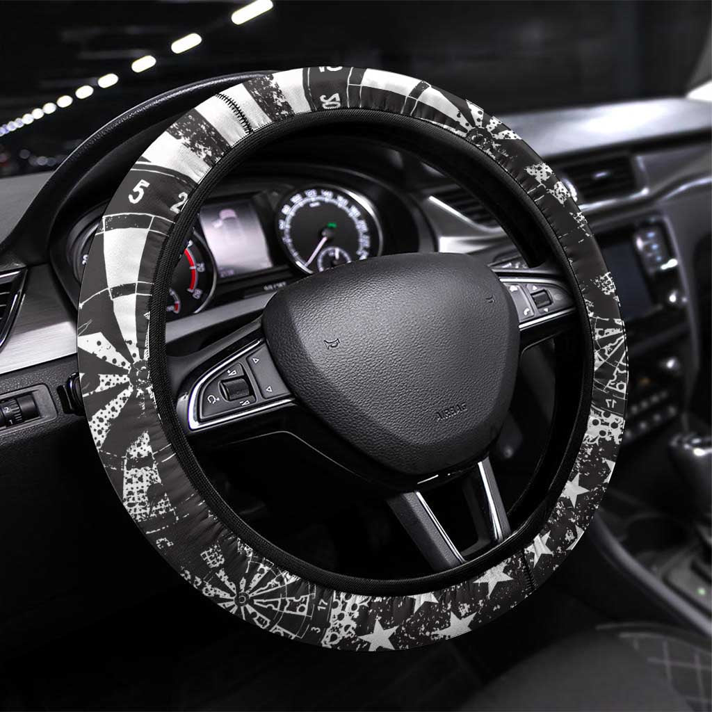 USA Darts Steering Wheel Cover American Bald Eagle with Grunge Style - Wonder Print Shop