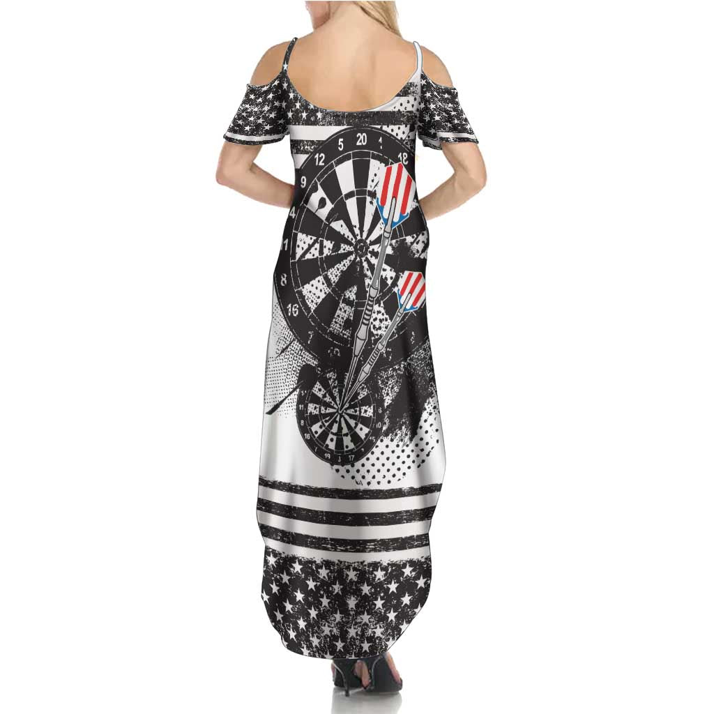 USA Darts Summer Maxi Dress American Bald Eagle with Grunge Style - Wonder Print Shop