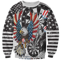 USA Darts Sweatshirt American Bald Eagle with Grunge Style - Wonder Print Shop