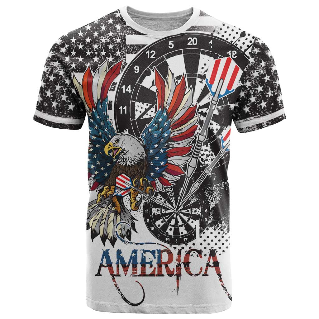 USA Darts T Shirt American Bald Eagle with Grunge Style - Wonder Print Shop