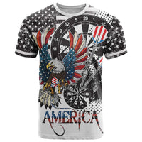 USA Darts T Shirt American Bald Eagle with Grunge Style - Wonder Print Shop