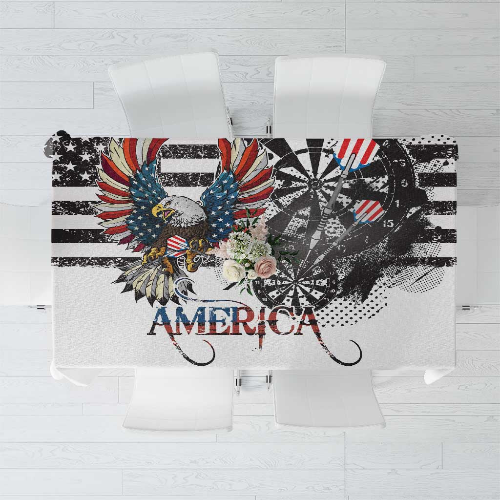 USA Darts Tablecloth American Bald Eagle with Grunge Style - Wonder Print Shop