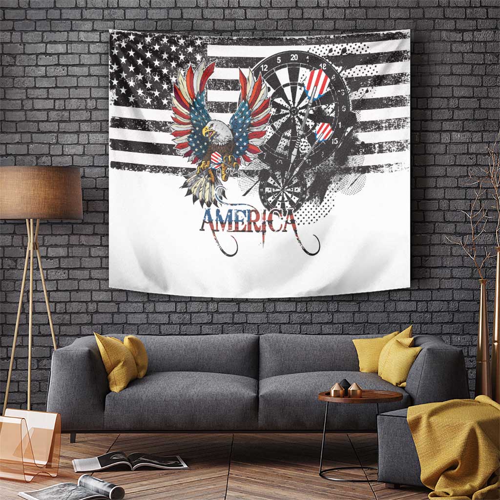 USA Darts Tapestry American Bald Eagle with Grunge Style - Wonder Print Shop