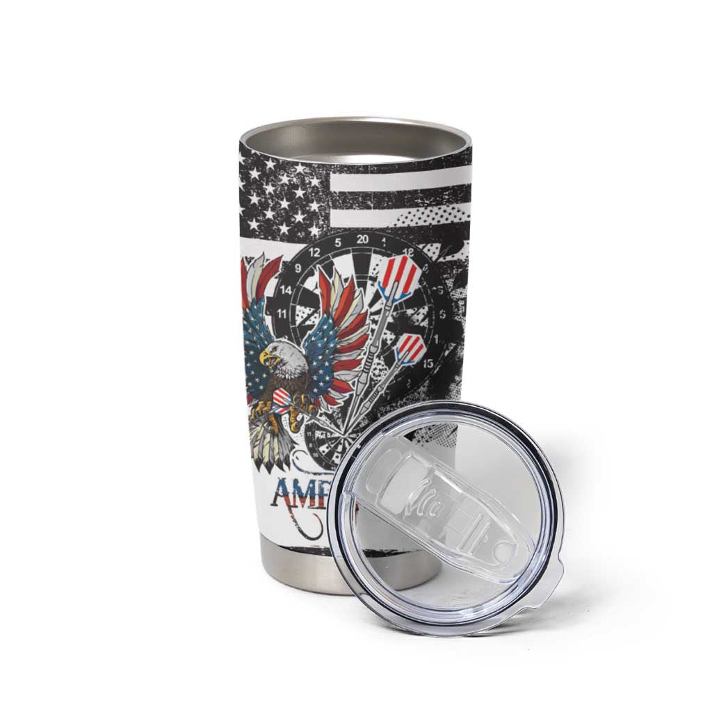 USA Darts Tumbler Cup American Bald Eagle with Grunge Style - Wonder Print Shop