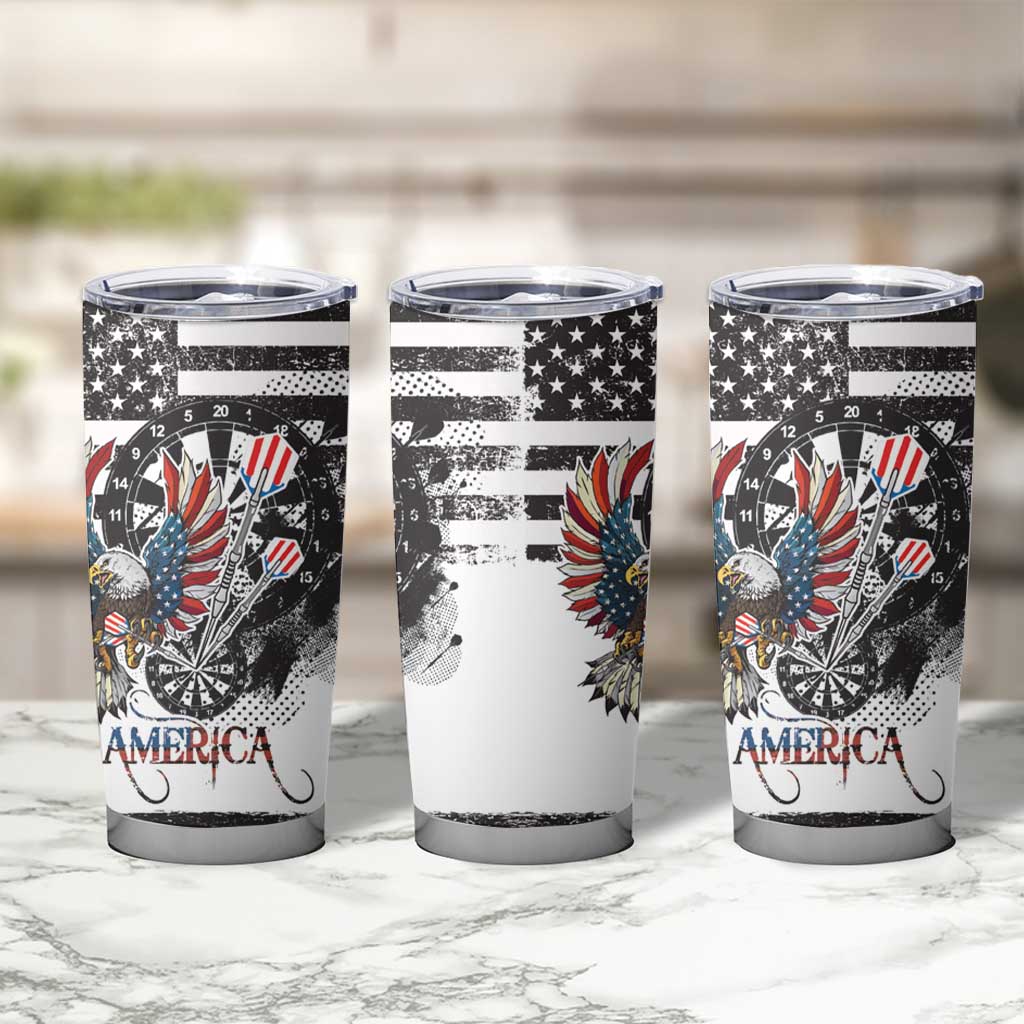 USA Darts Tumbler Cup American Bald Eagle with Grunge Style - Wonder Print Shop
