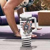 USA Darts Tumbler With Handle American Bald Eagle with Grunge Style - Wonder Print Shop