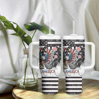 USA Darts Tumbler With Handle American Bald Eagle with Grunge Style - Wonder Print Shop
