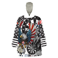 USA Darts Wearable Blanket Hoodie American Bald Eagle with Grunge Style - Wonder Print Shop