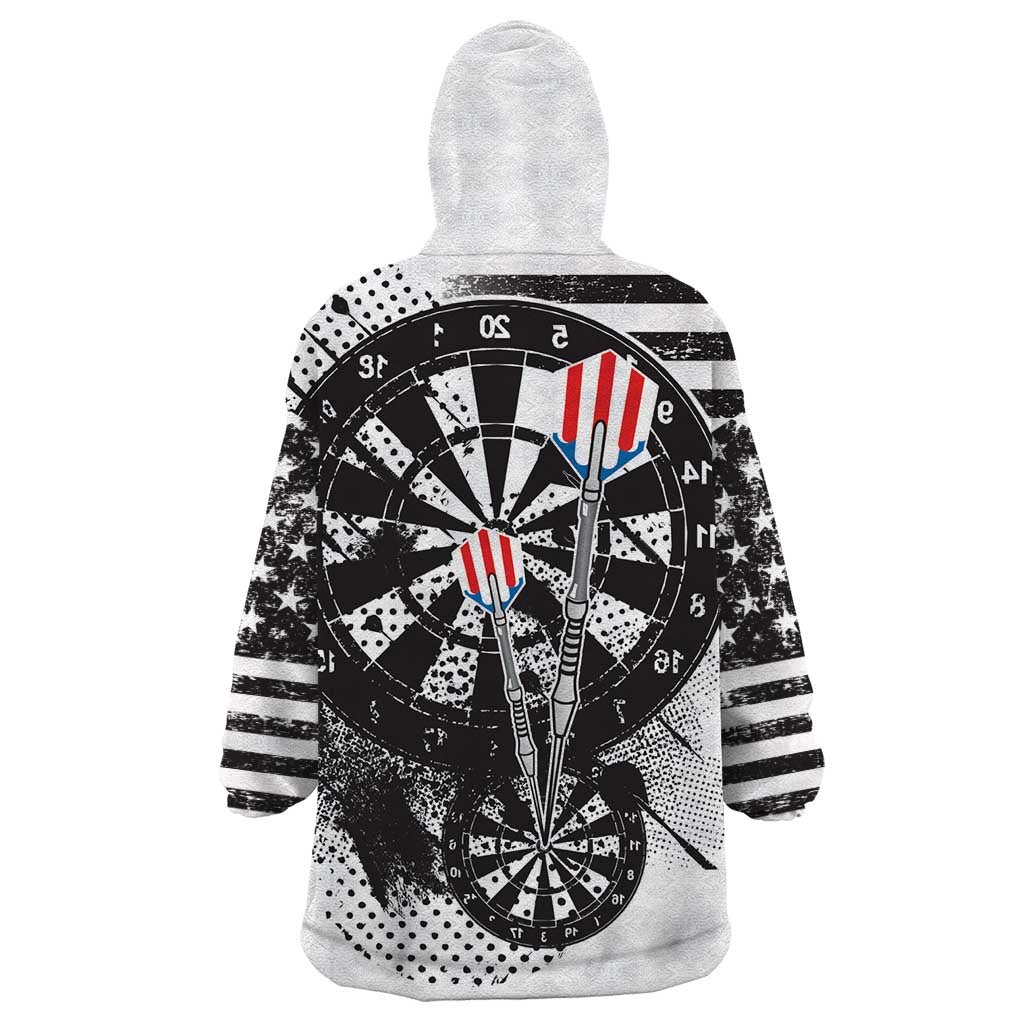 USA Darts Wearable Blanket Hoodie American Bald Eagle with Grunge Style - Wonder Print Shop