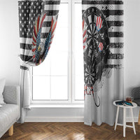 USA Darts Window Curtain American Bald Eagle with Grunge Style - Wonder Print Shop