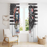 USA Darts Window Curtain American Bald Eagle with Grunge Style - Wonder Print Shop