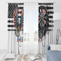 USA Darts Window Curtain American Bald Eagle with Grunge Style - Wonder Print Shop