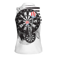 USA Darts Women Sleeveless Polo Shirt American Bald Eagle with Grunge Style - Wonder Print Shop