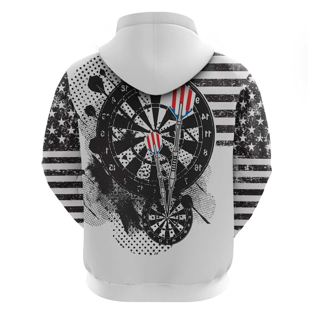 USA Darts Zip Hoodie American Bald Eagle with Grunge Style - Wonder Print Shop