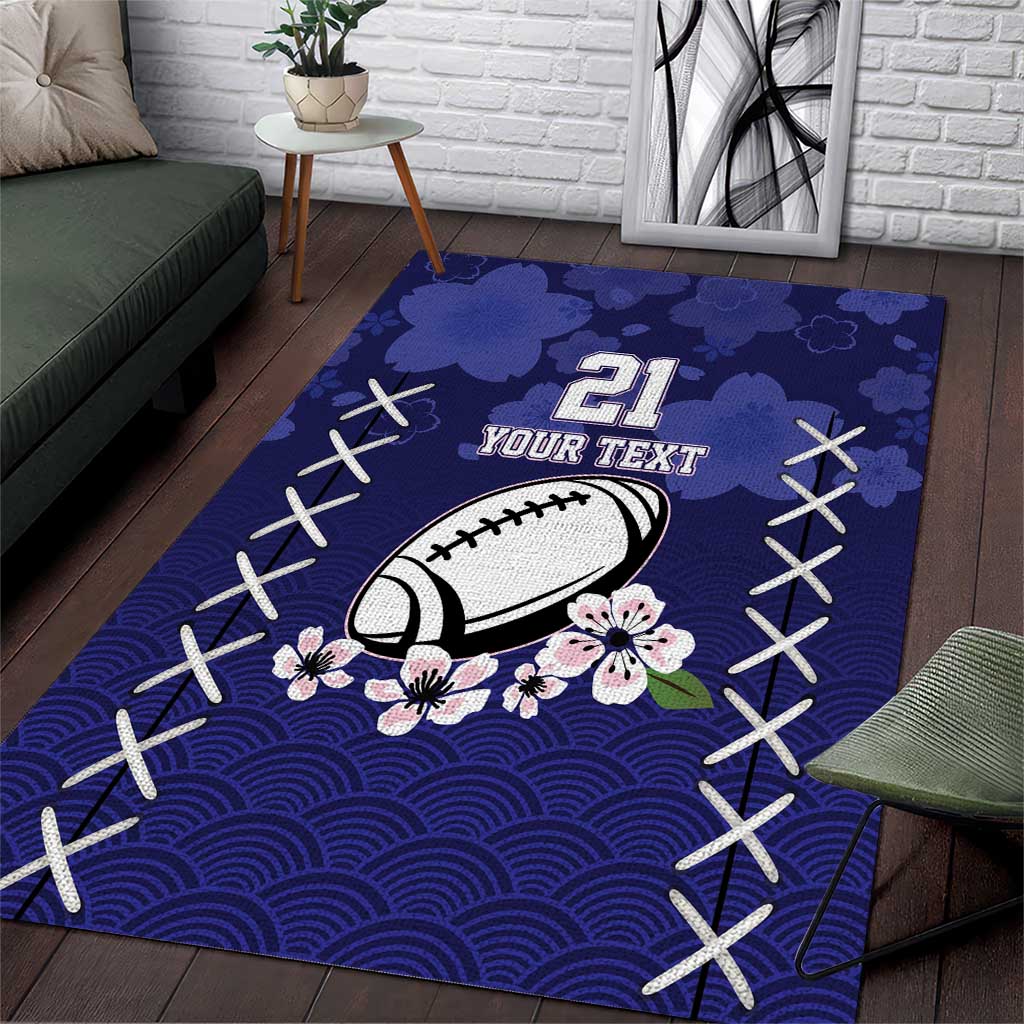 Custom Japan Rugby Pacific Area Rug Sakuras Rising Sun with Polynesian Pattern LT9 - Wonder Print Shop