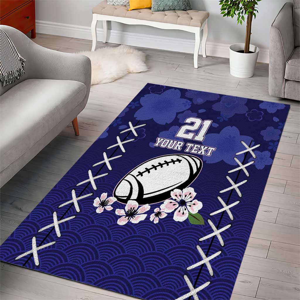 Custom Japan Rugby Pacific Area Rug Sakuras Rising Sun with Polynesian Pattern LT9 - Wonder Print Shop