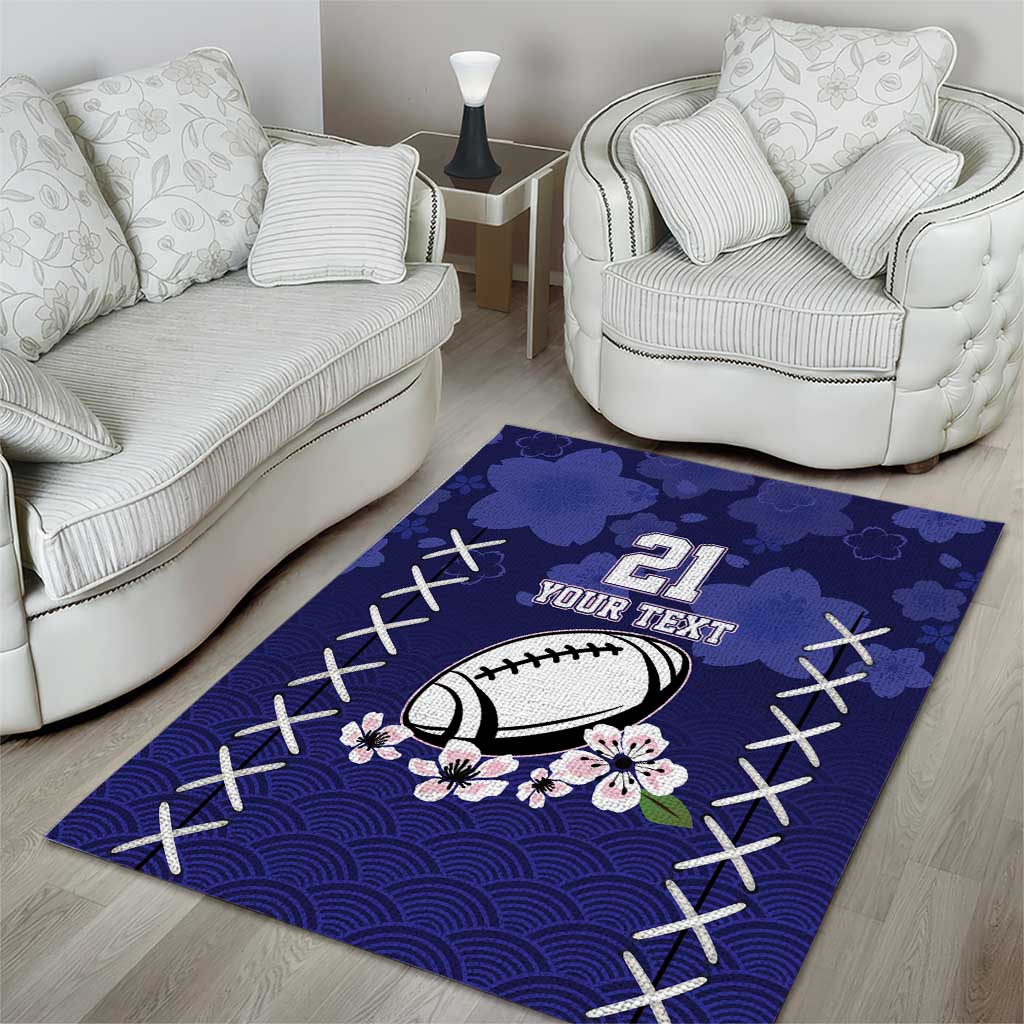 Custom Japan Rugby Pacific Area Rug Sakuras Rising Sun with Polynesian Pattern LT9 - Wonder Print Shop