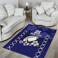 Custom Japan Rugby Pacific Area Rug Sakuras Rising Sun with Polynesian Pattern LT9 - Wonder Print Shop