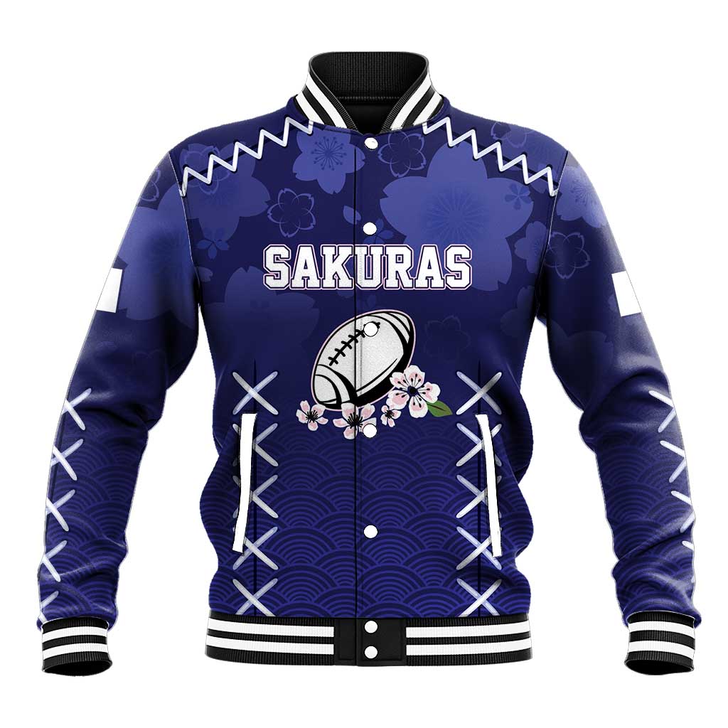 Custom Japan Rugby Pacific Baseball Jacket Sakuras Rising Sun with Polynesian Pattern LT9 - Wonder Print Shop