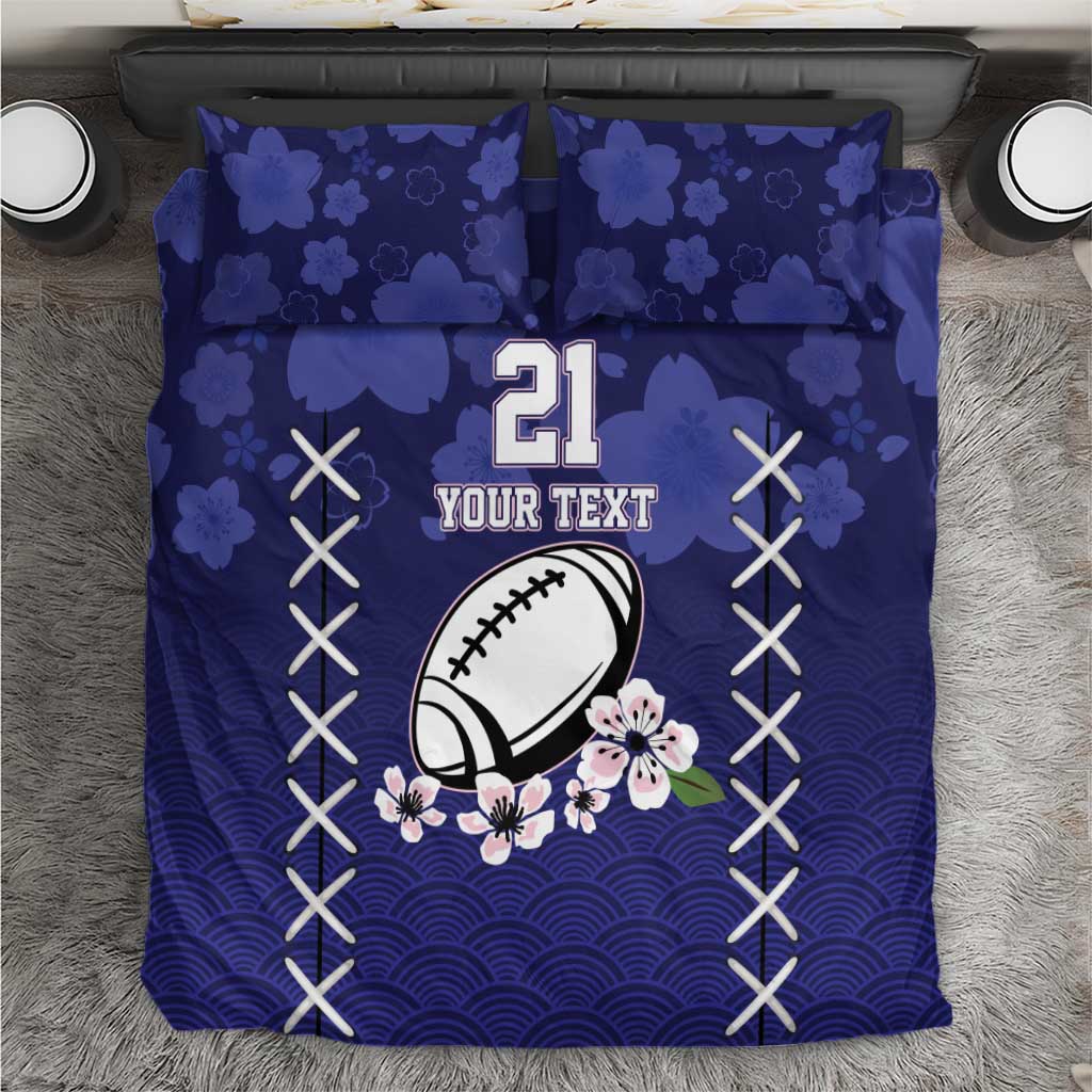 Custom Japan Rugby Pacific Bedding Set Sakuras Rising Sun with Polynesian Pattern LT9 - Wonder Print Shop